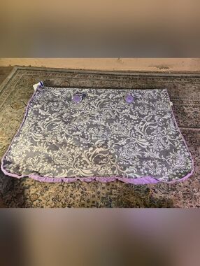 Infant Baby Car seat Canopy Paisley Floral Grey And Purple